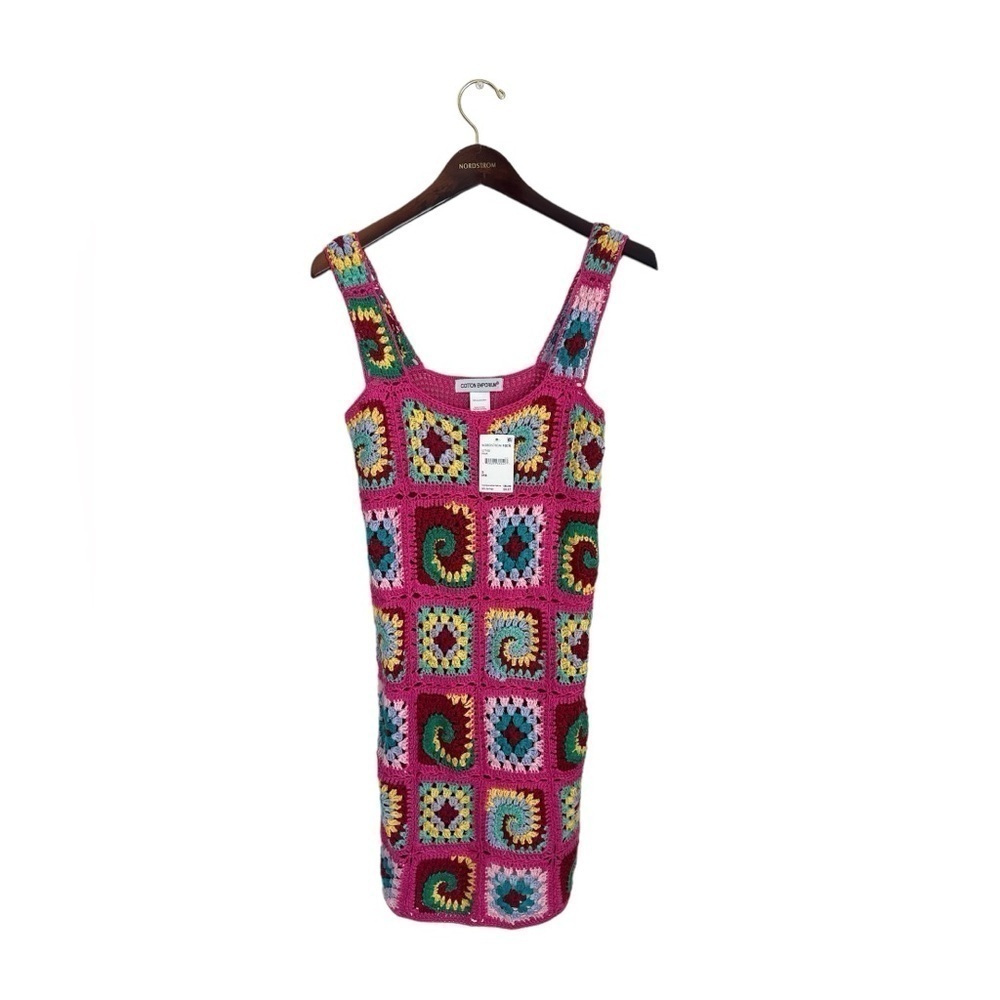 NWT Cotton Emporium Patchwork Crotchet Knit Midi Dress Size Small - Picture 3 of 6